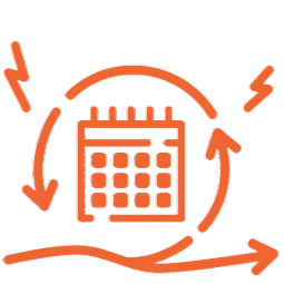 Icon Kalender mit Kreislauf